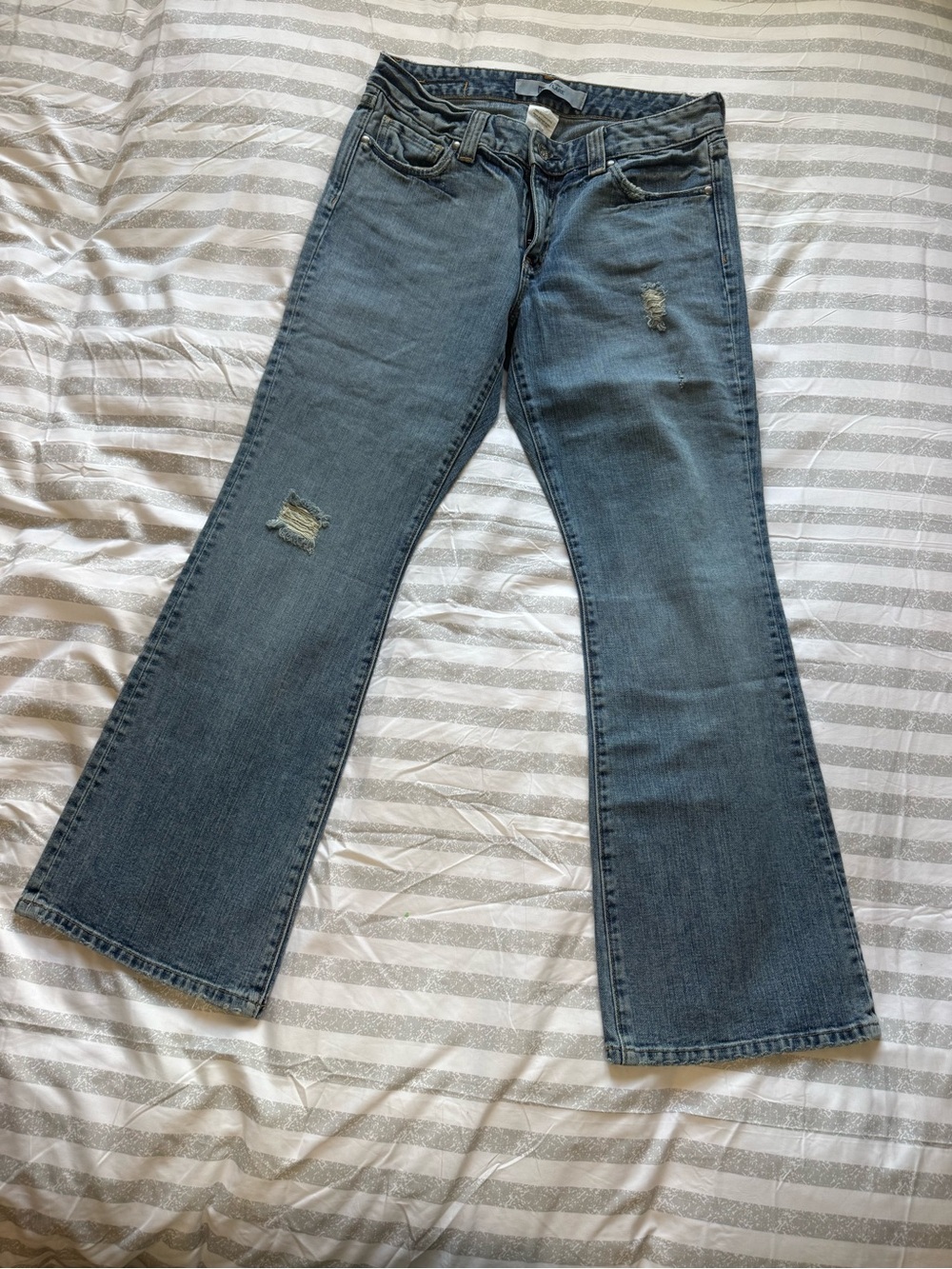 Women’s Distressed Bootcut Jeans - Blue
